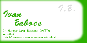 ivan babocs business card